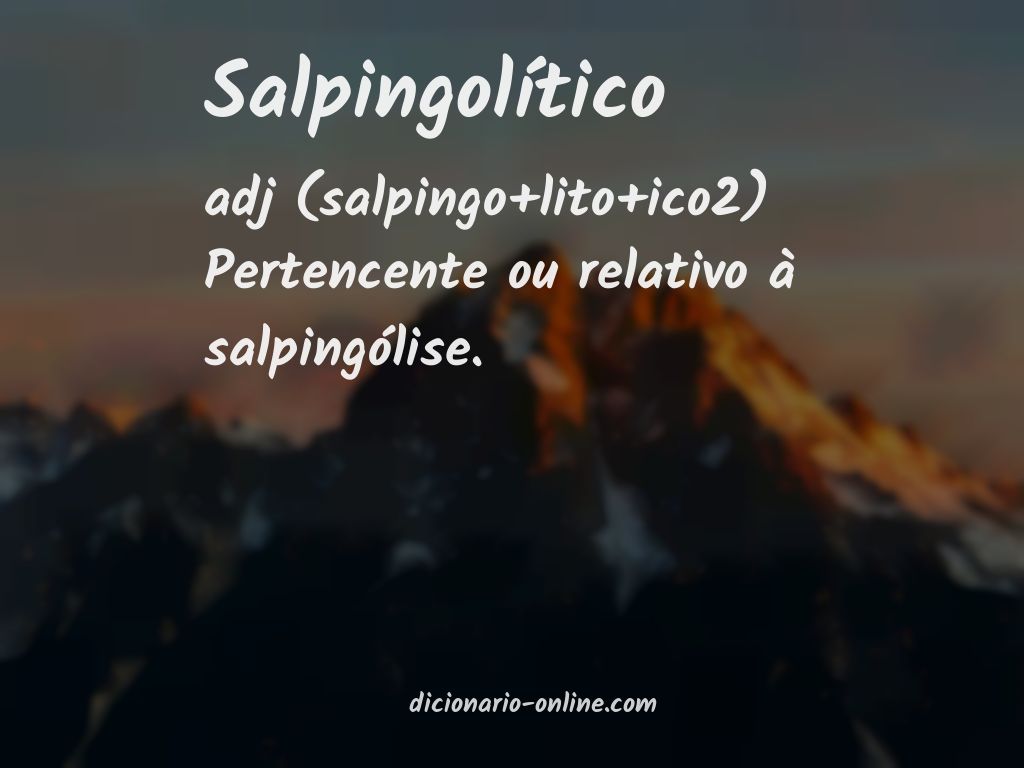 Significado de salpingolítico