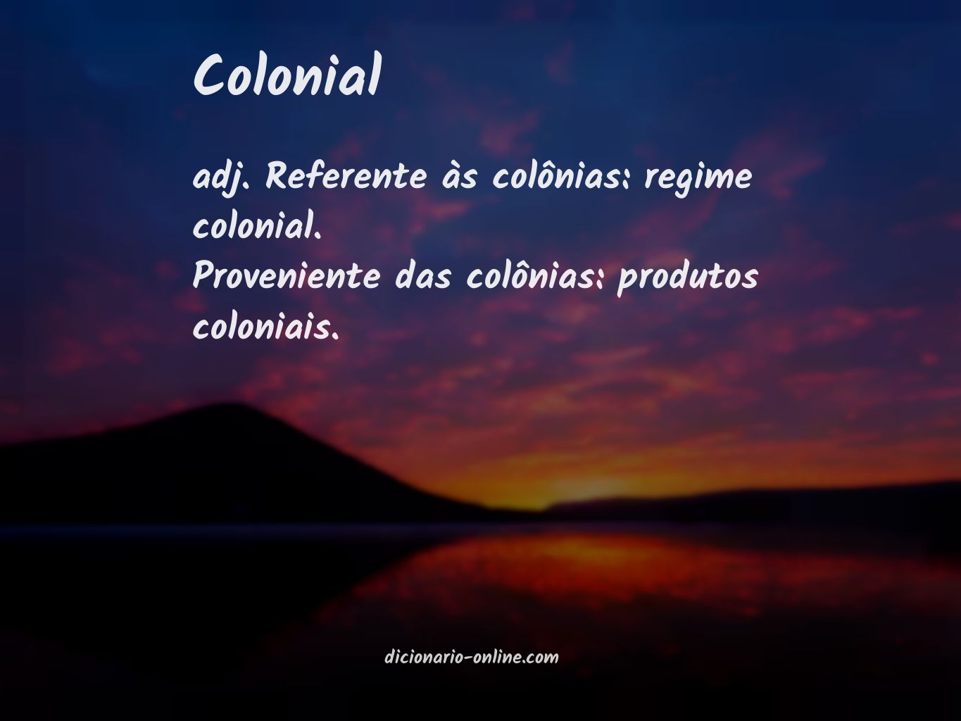 Significado de colonial