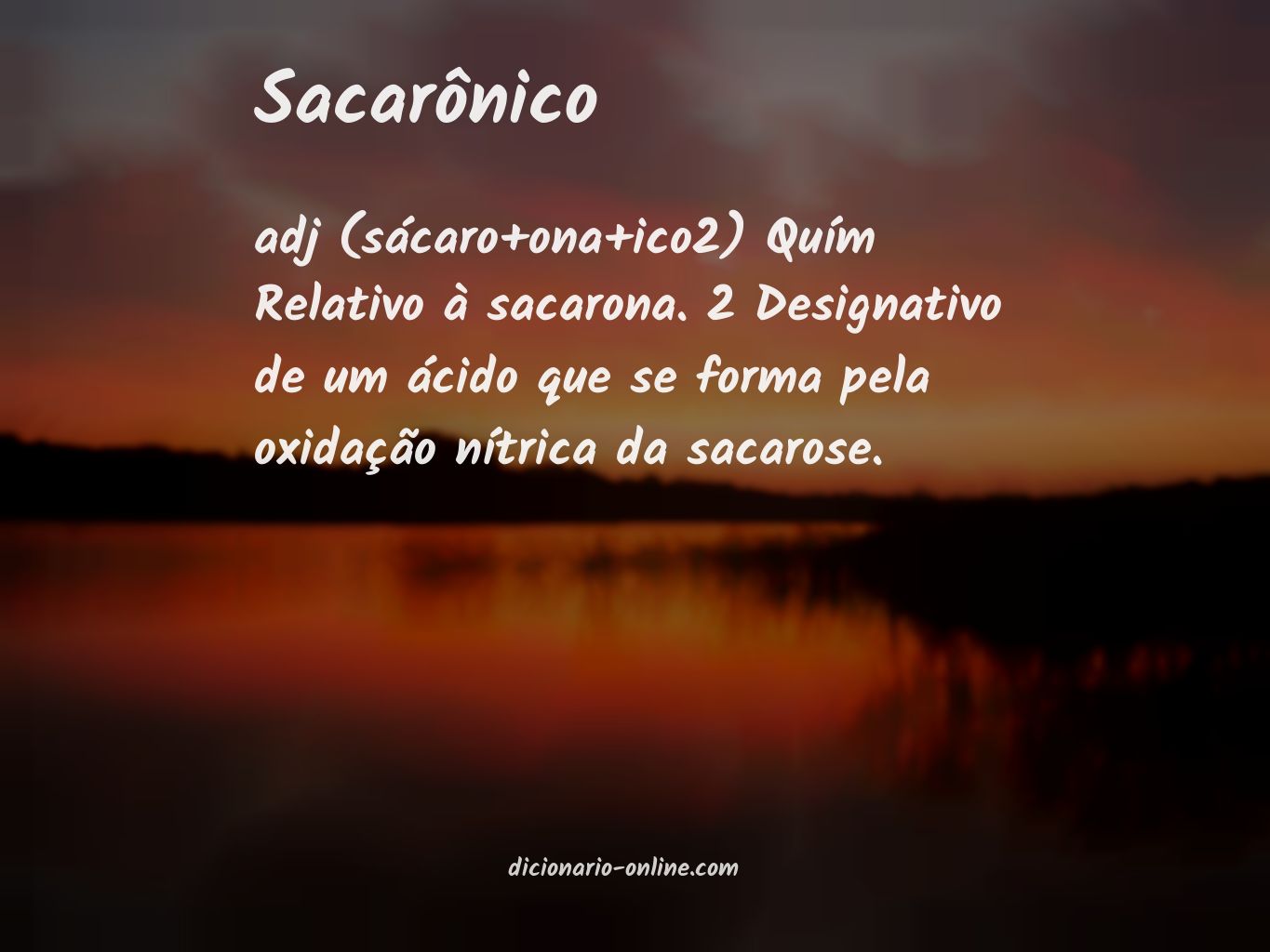 Significado de sacarônico