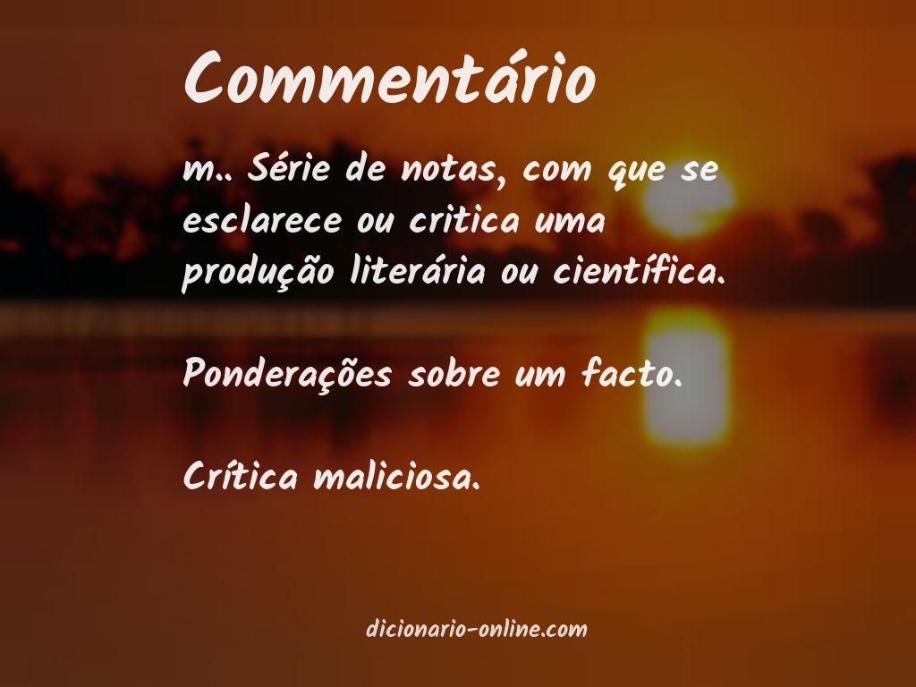 Significado de commentário