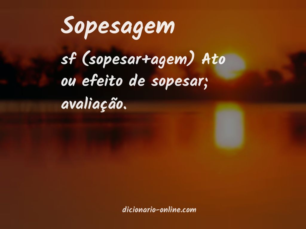 Significado de sopesagem