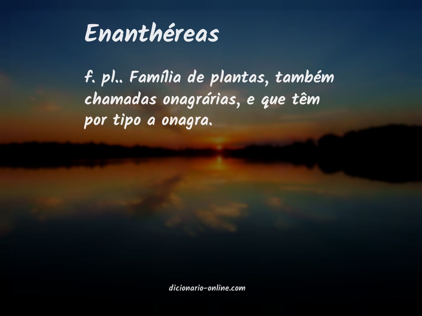 Significado de enanthéreas