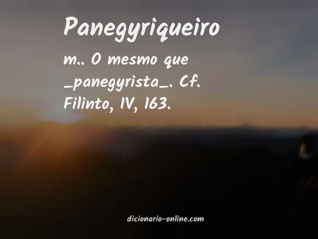 Significado de panegyriqueiro