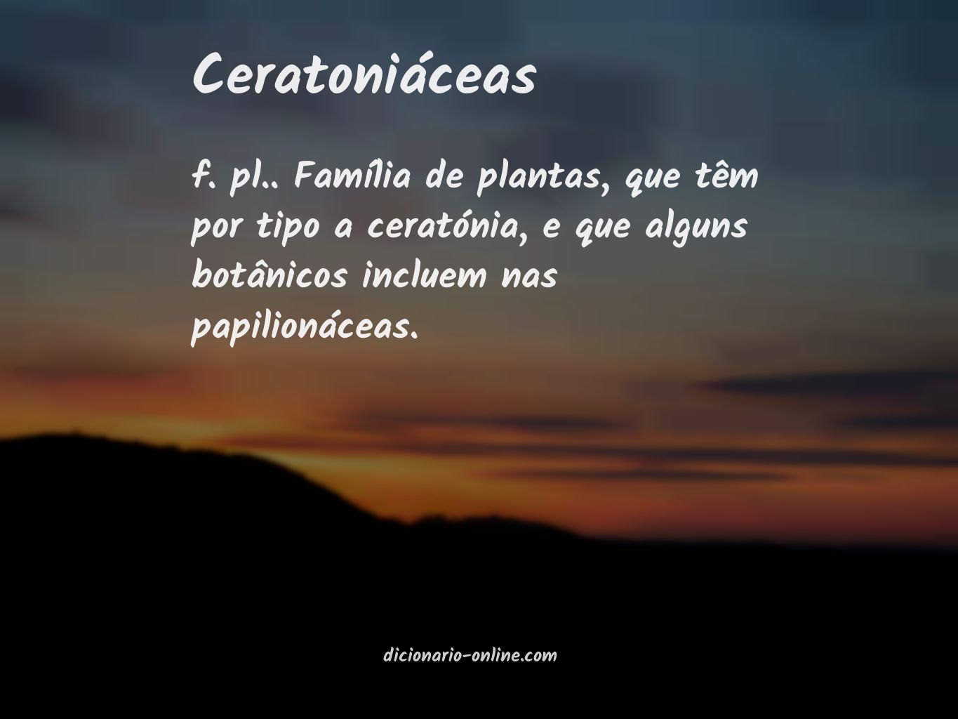 Significado de ceratoniáceas