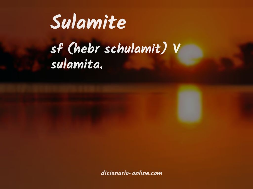 Significado de sulamite