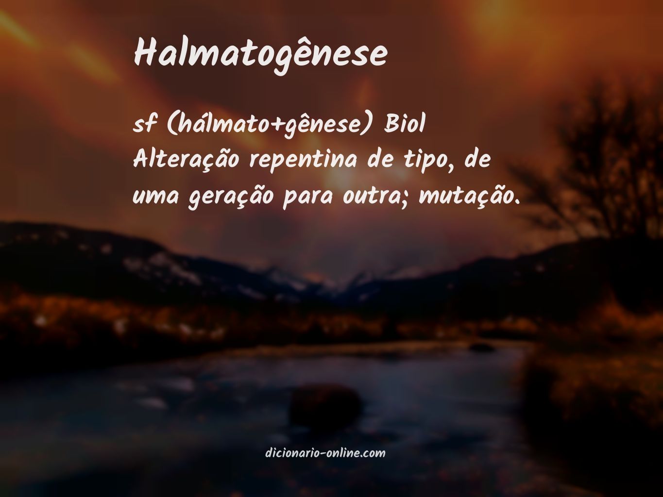 Significado de halmatogênese