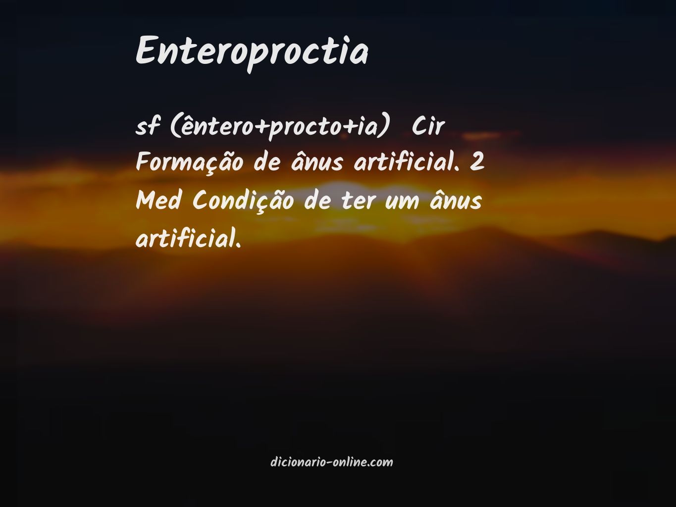 Significado de enteroproctia