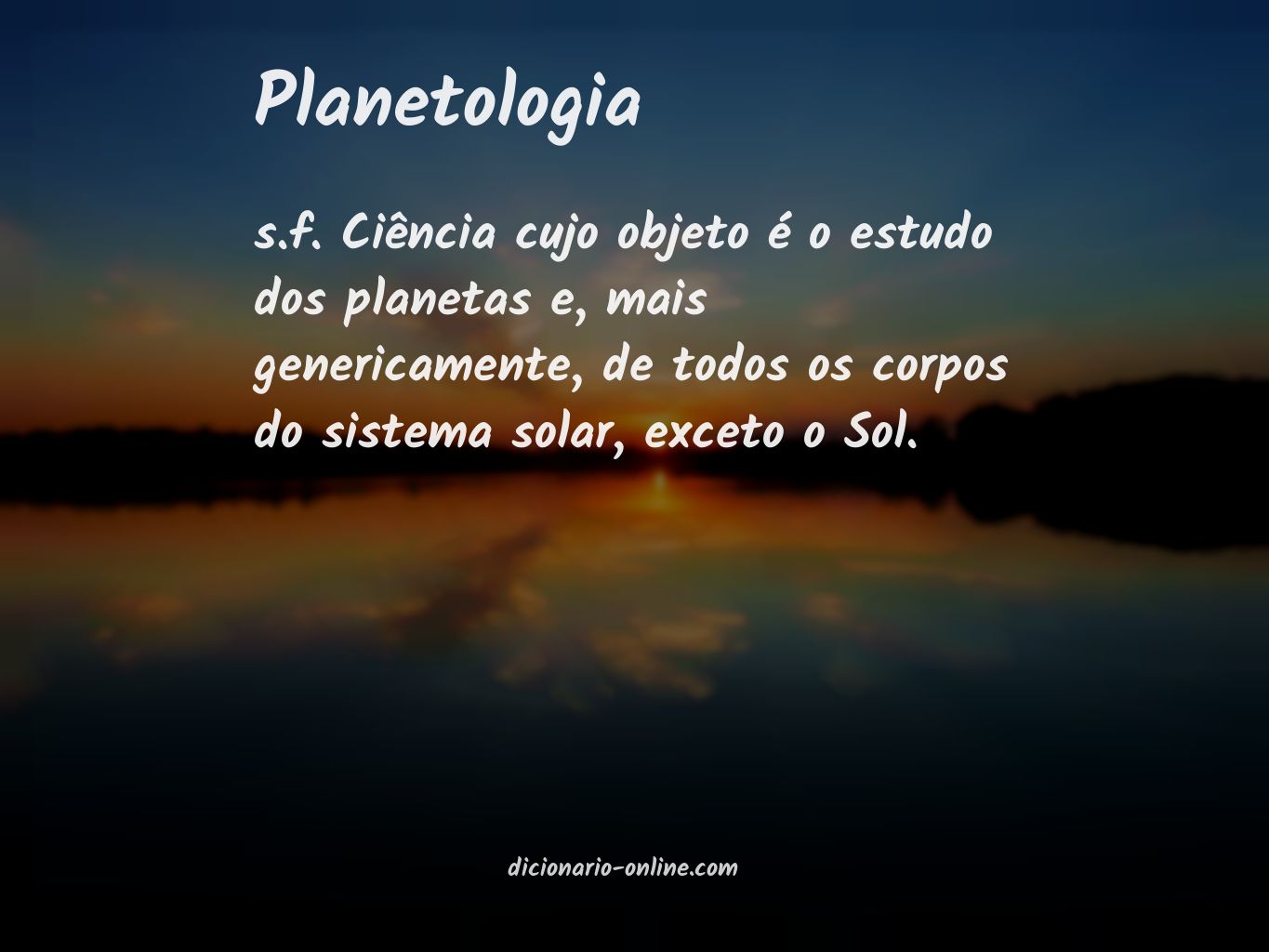 Significado de planetologia