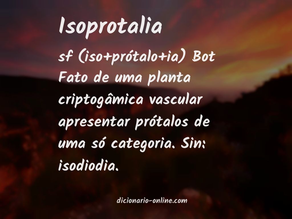 Significado de isoprotalia