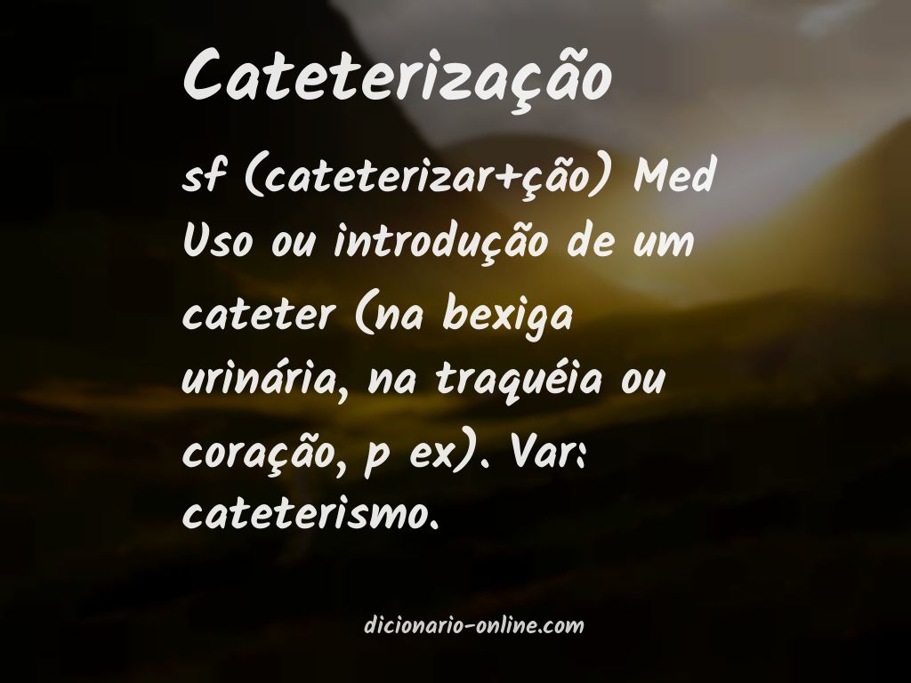 Significado de cateterização