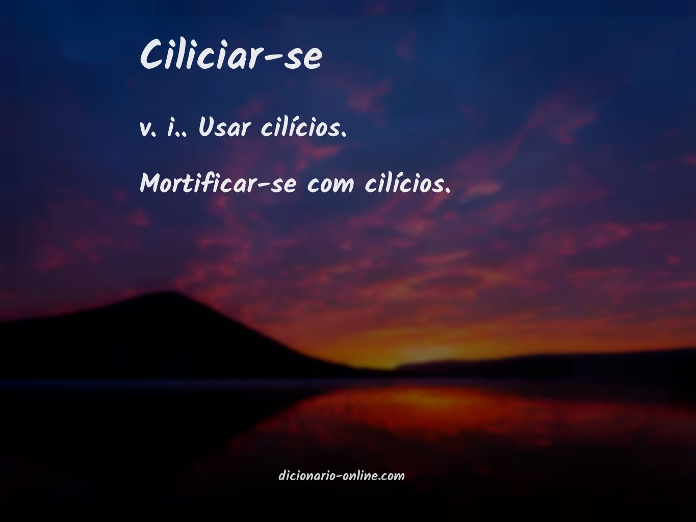 Significado de ciliciar-se