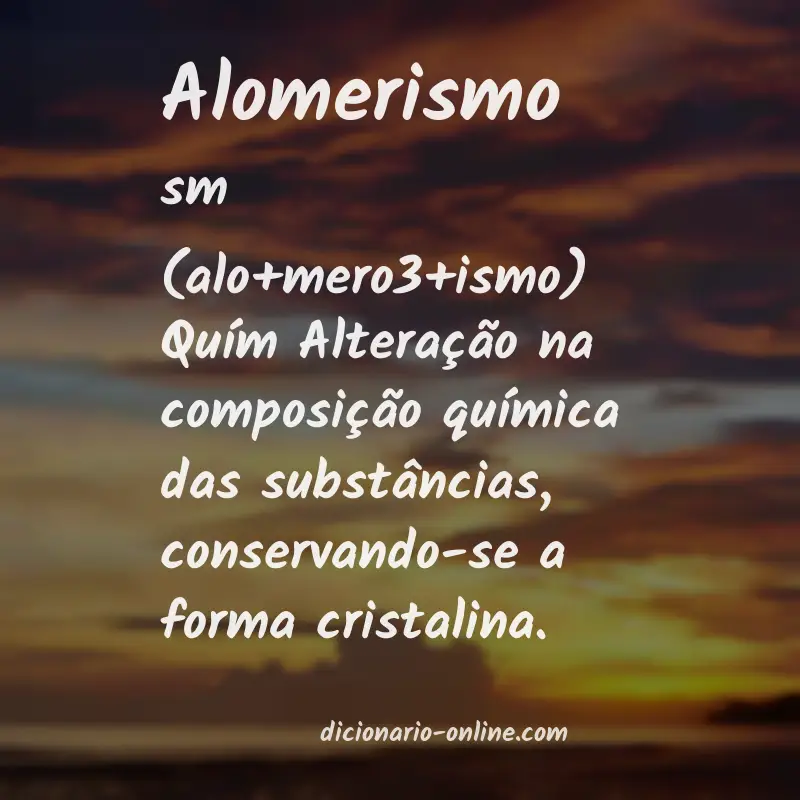 Significado de alomerismo