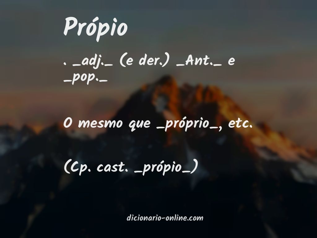 Significado de própio