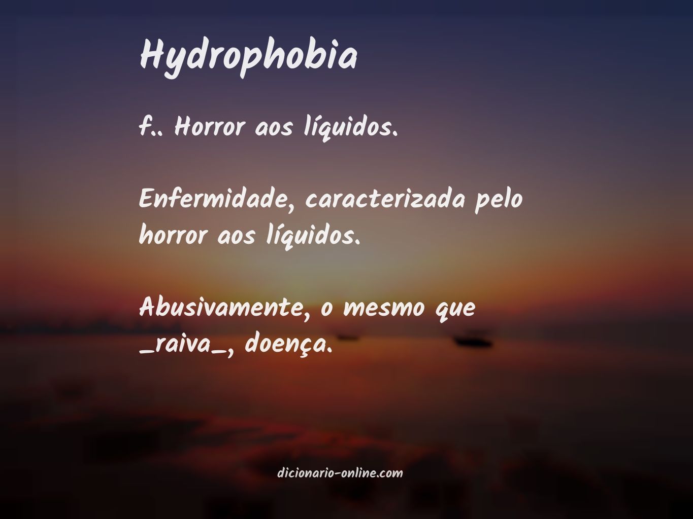 Significado de hydrophobia