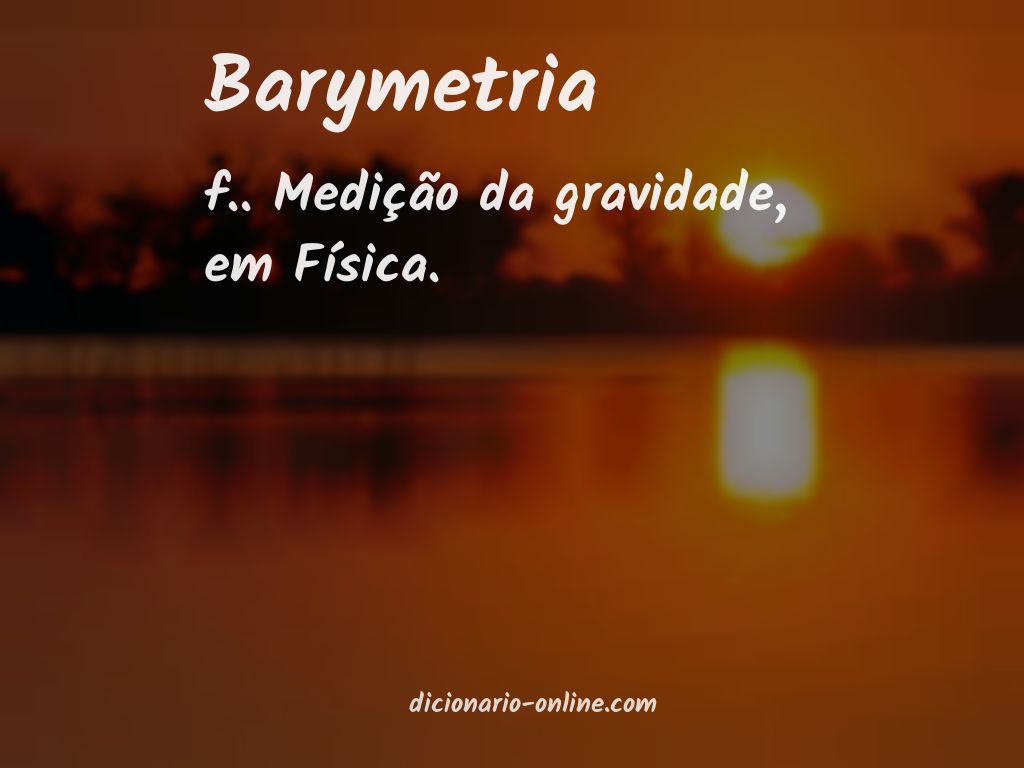 Significado de barymetria