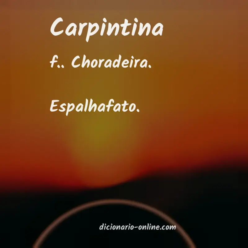 Significado de carpintina