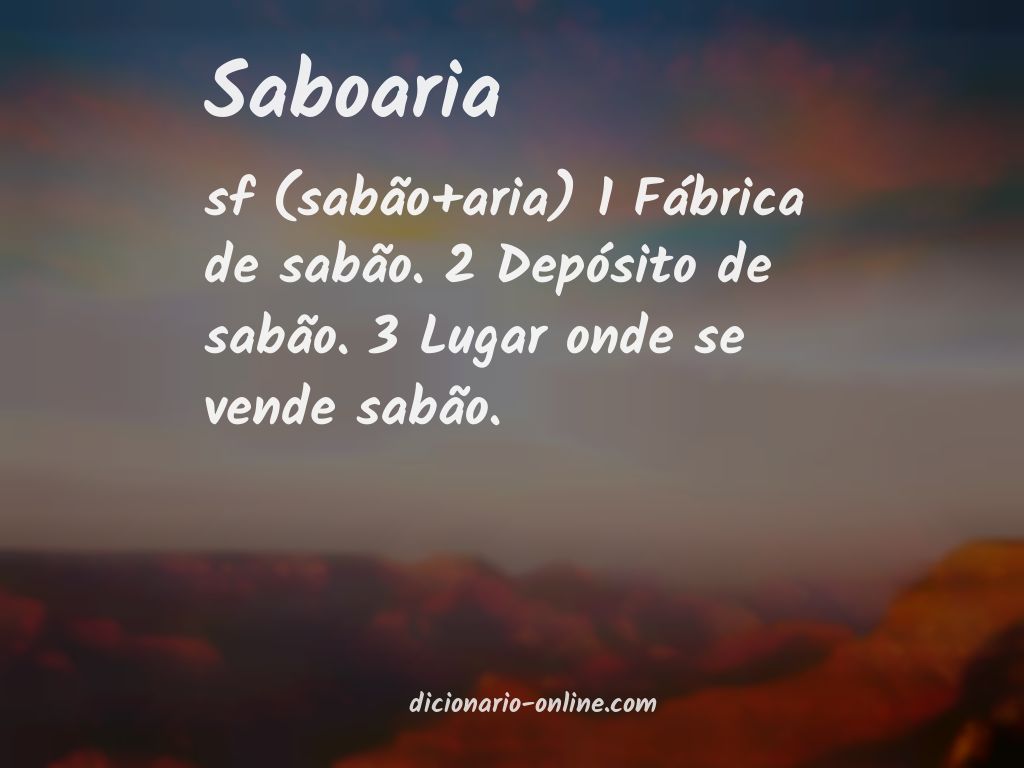 Significado de saboaria