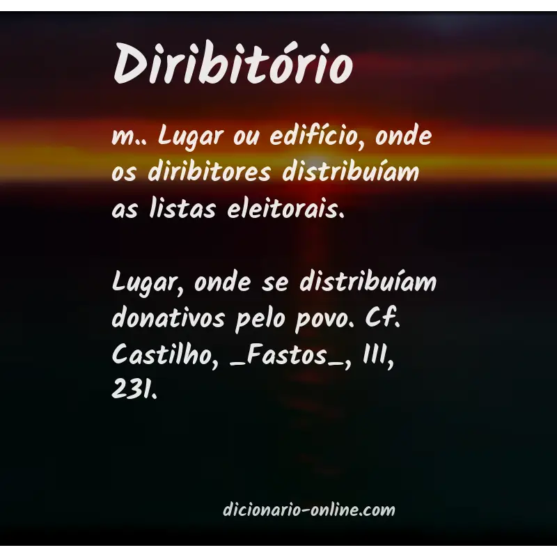 Significado de diribitório
