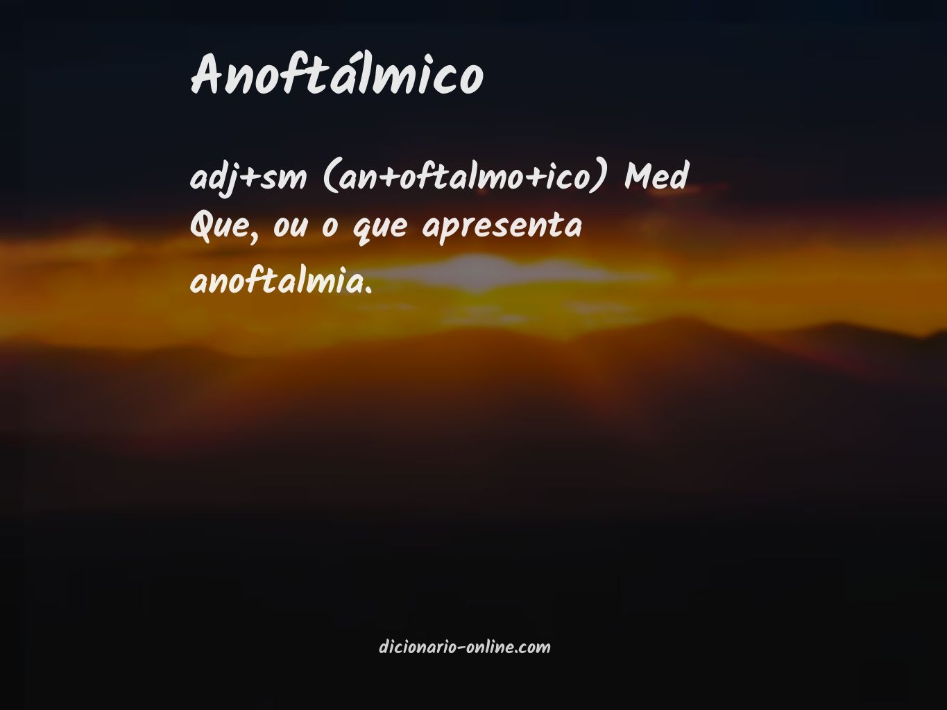 Significado de anoftálmico