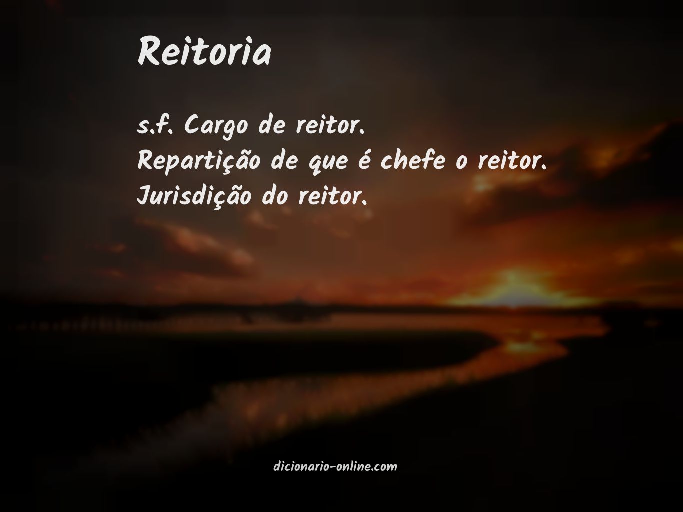 Significado de reitoria