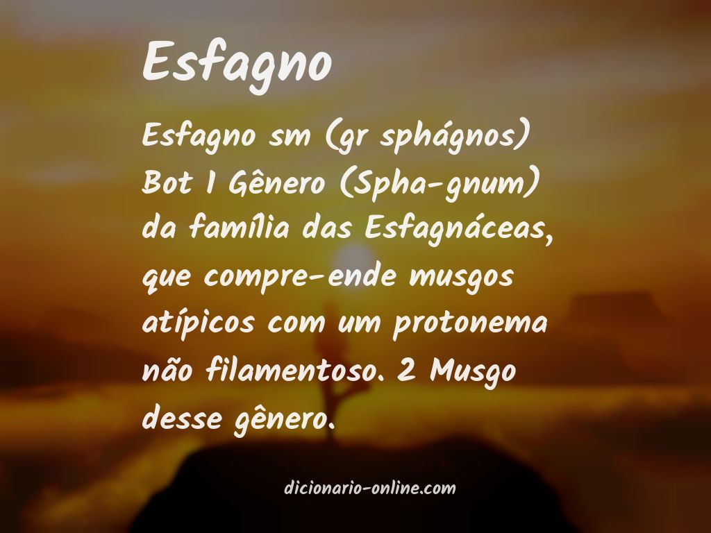 Significado de esfagno