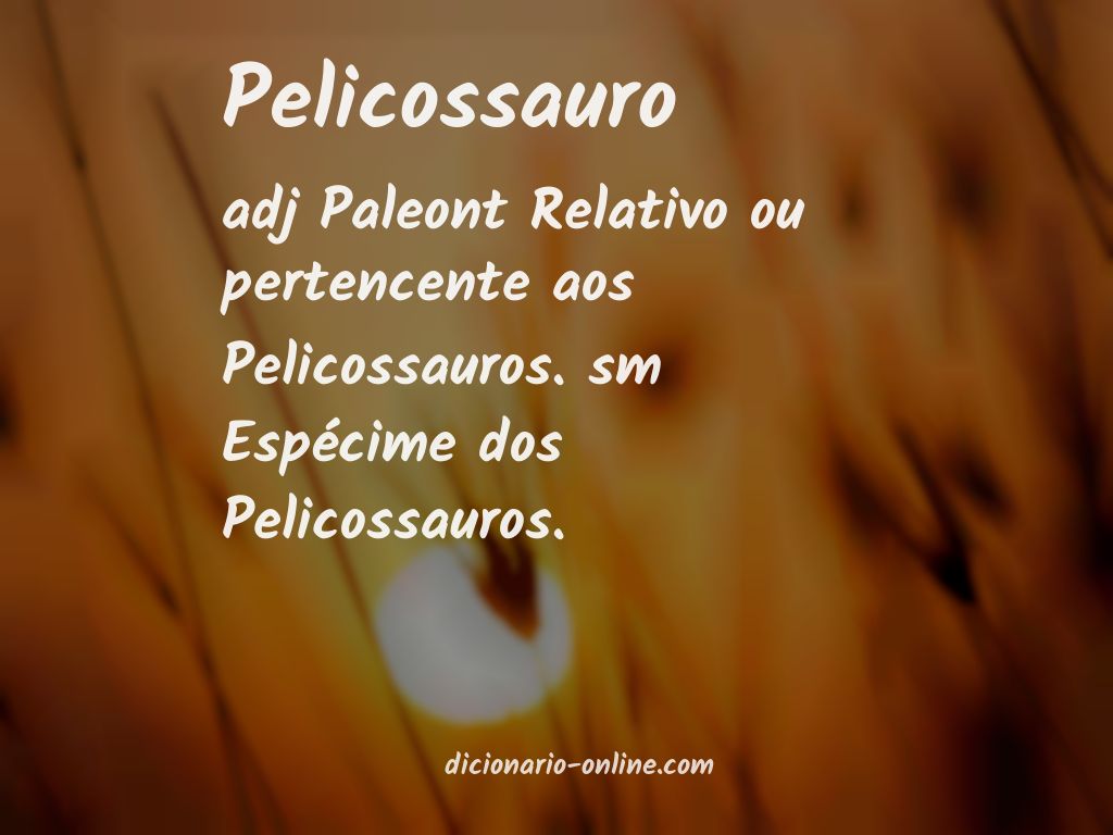 Significado de pelicossauro