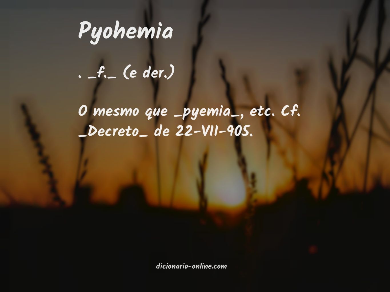 Significado de pyohemia