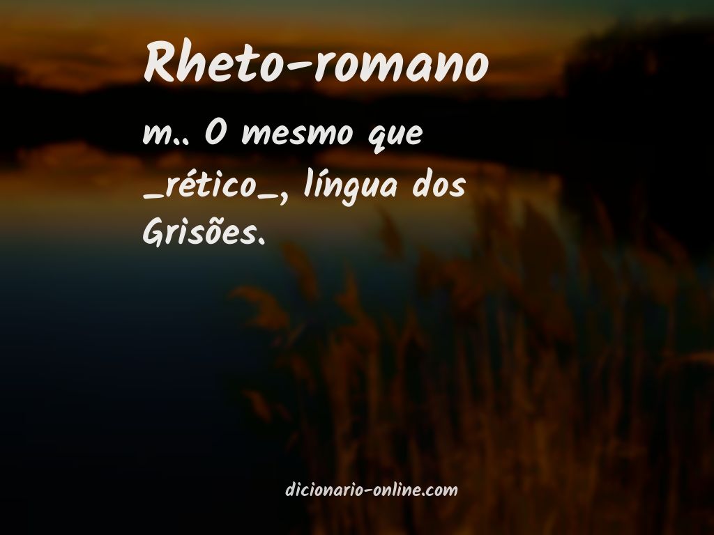 Significado de rheto-romano