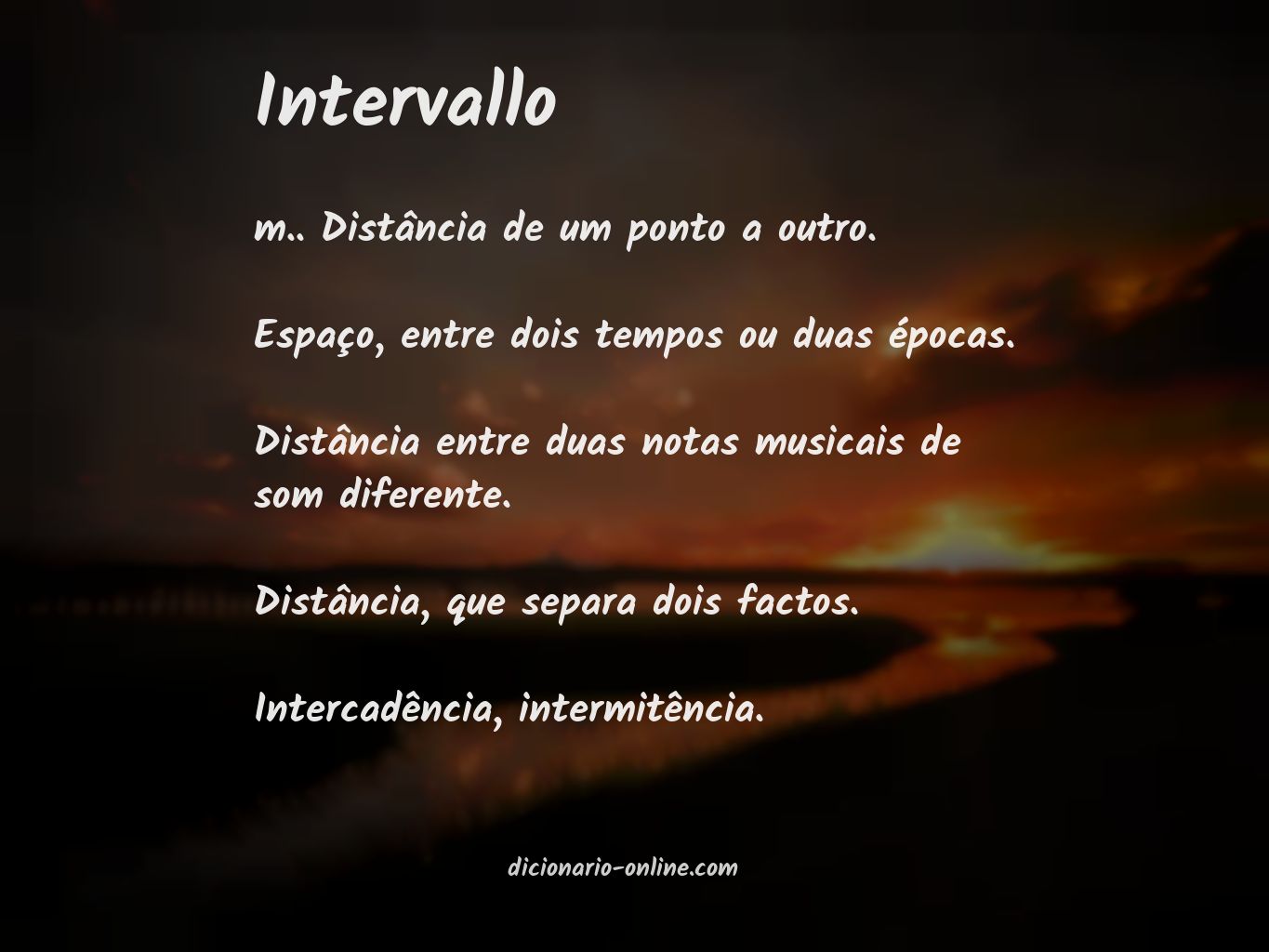 Significado de intervallo