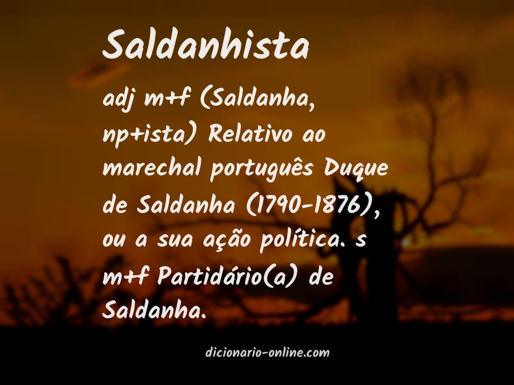 Significado de saldanhista