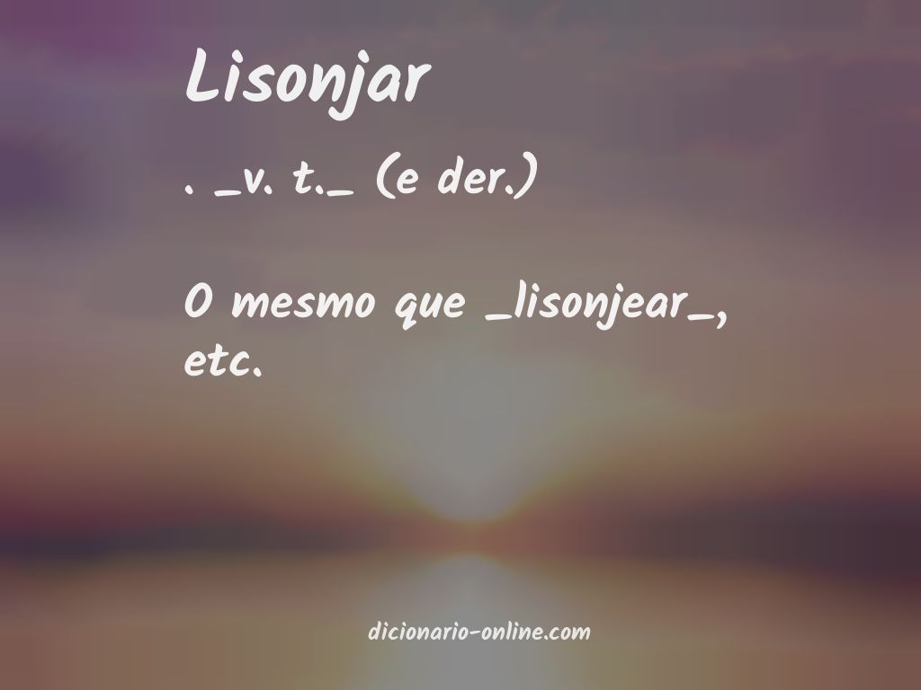 Significado de lisonjar