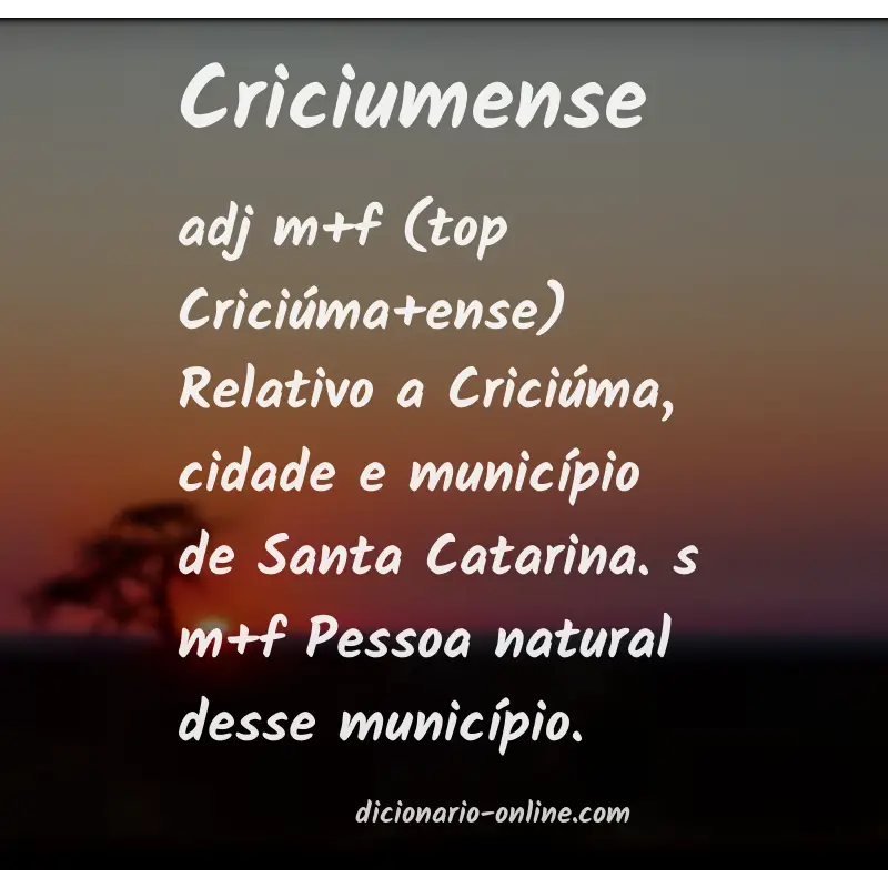 Significado de criciumense