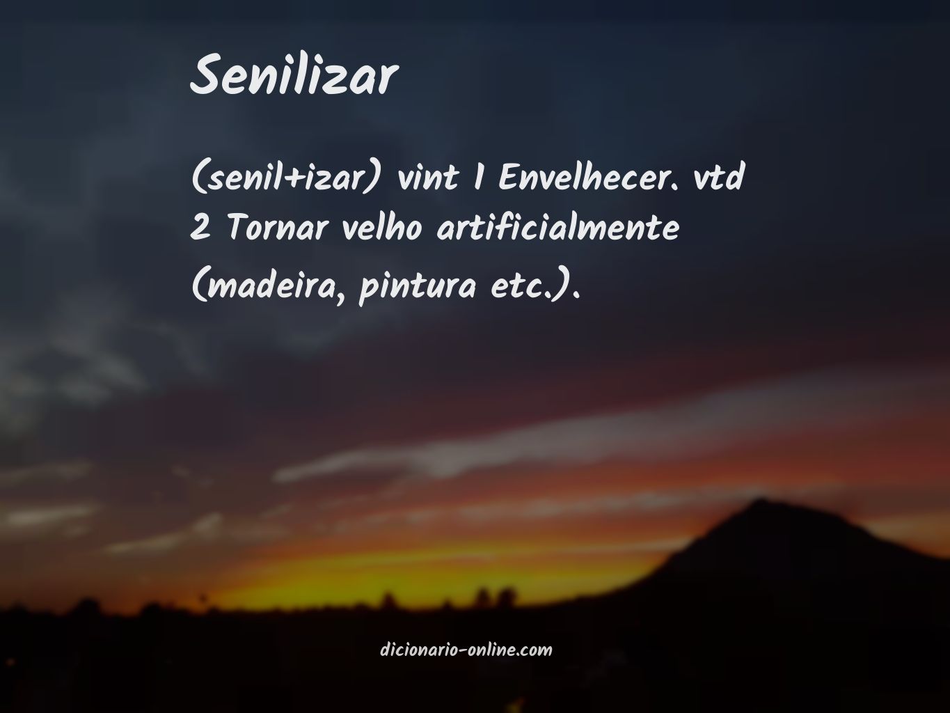 Significado de senilizar