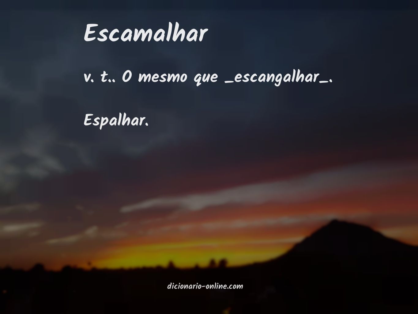 Significado de escamalhar