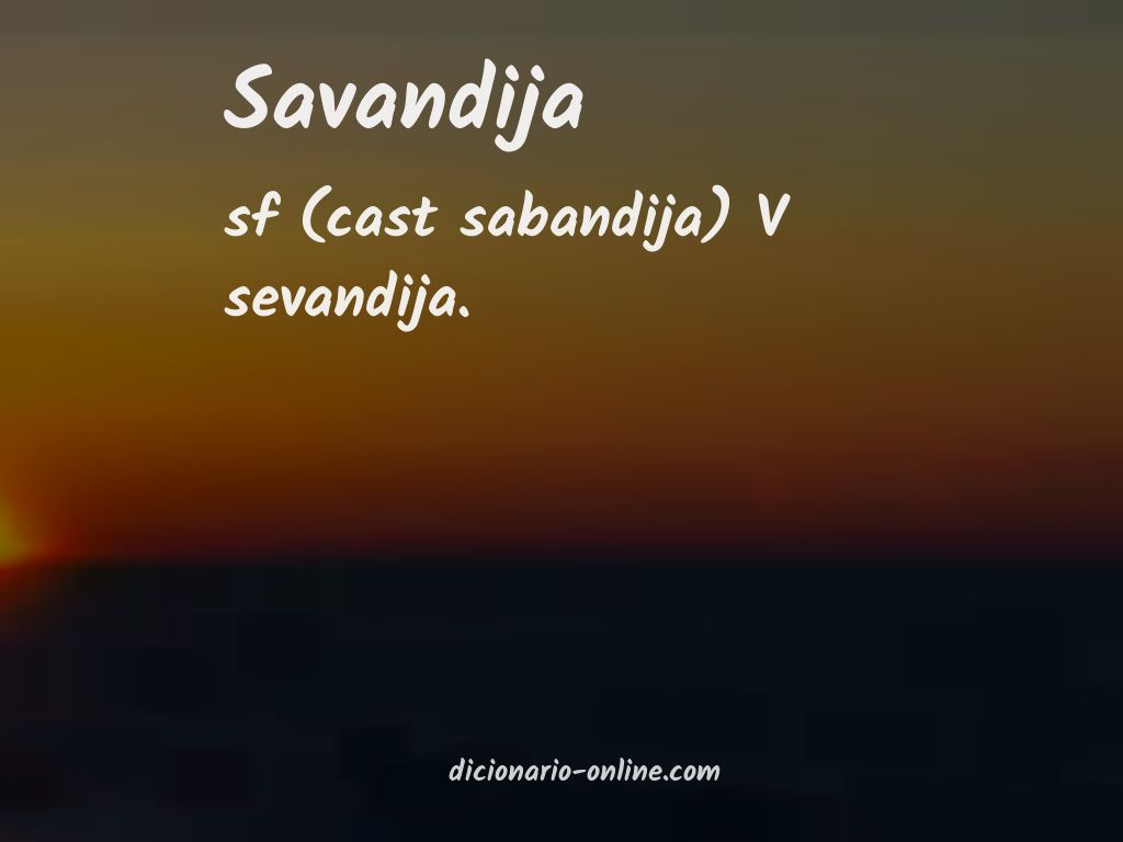Significado de savandija