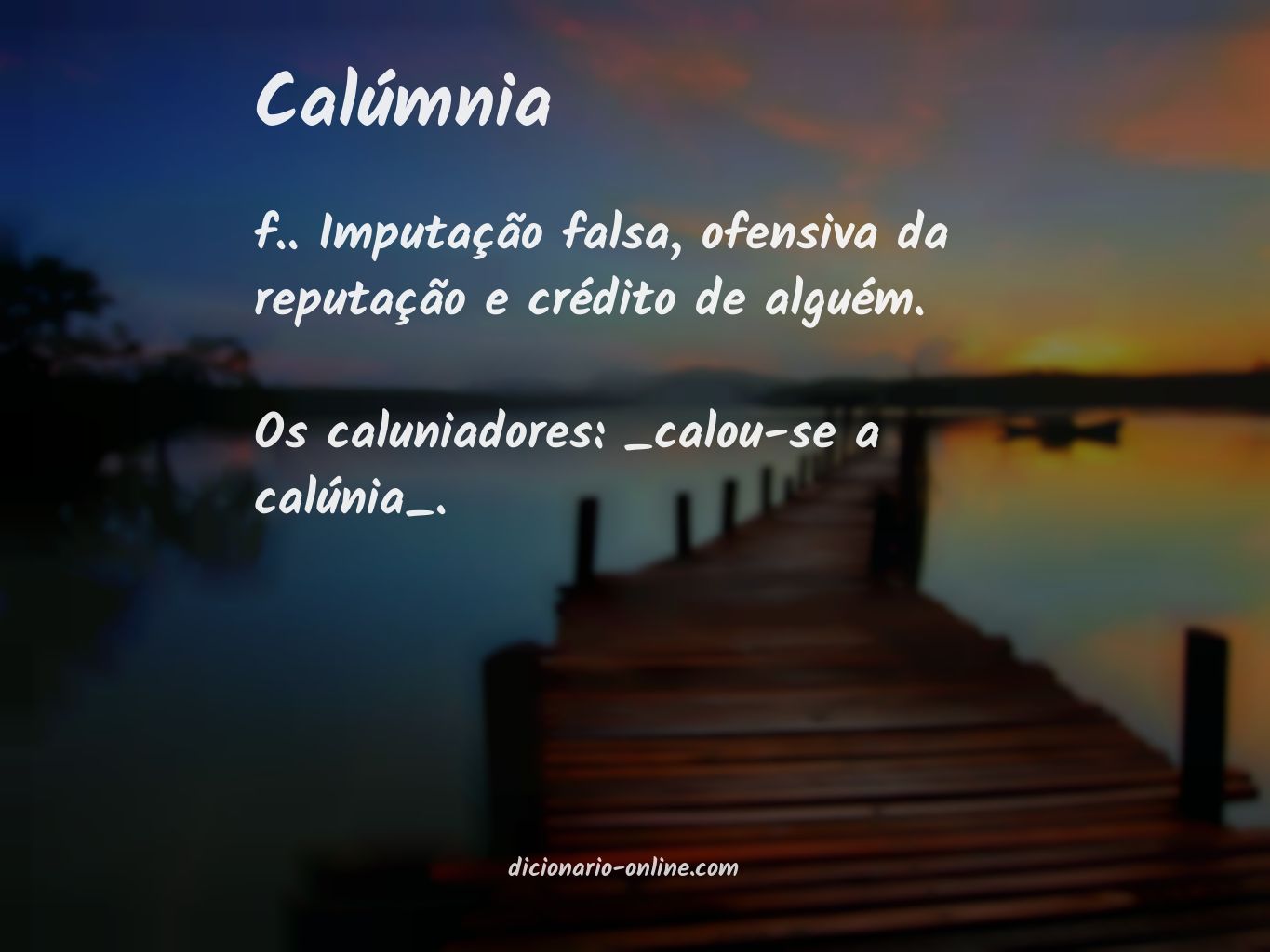 Significado de calúmnia