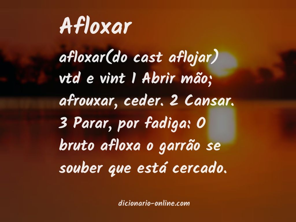 Significado de afloxar