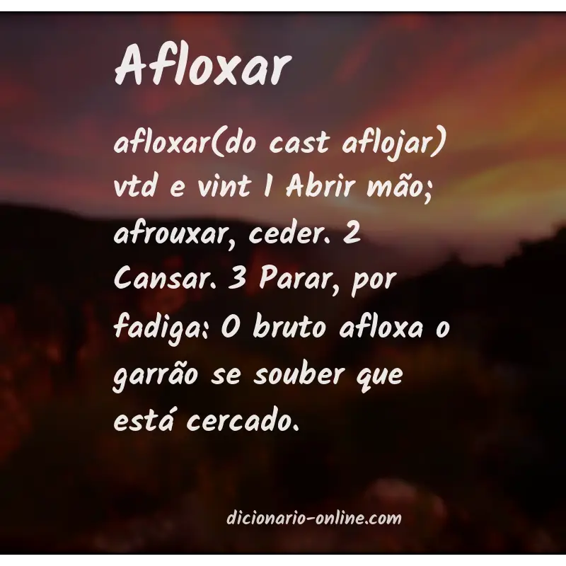 Significado de afloxar