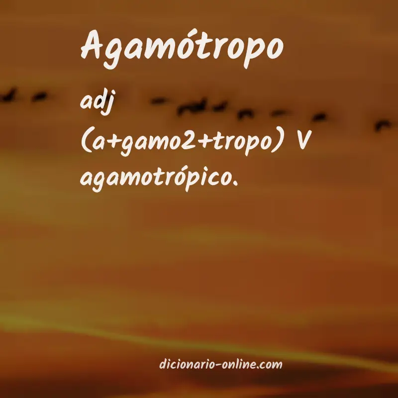 Significado de agamótropo