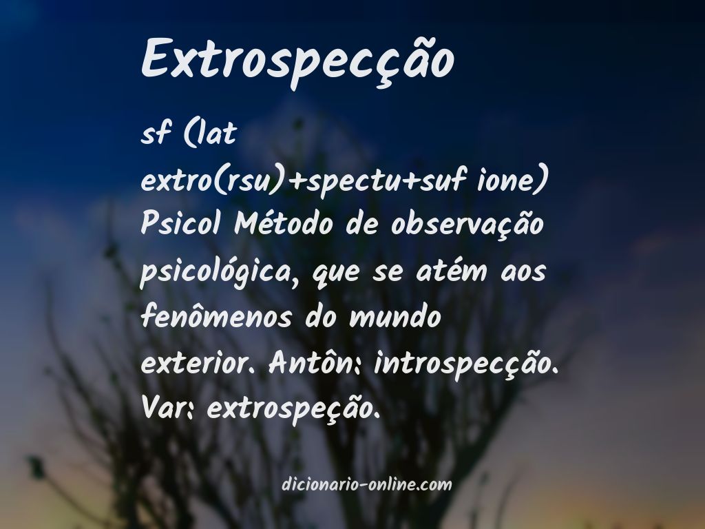 Significado de extrospecção