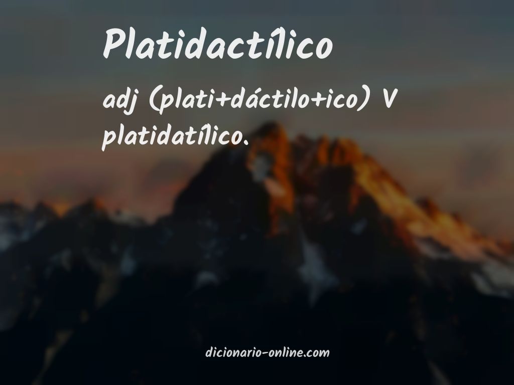 Significado de platidactílico