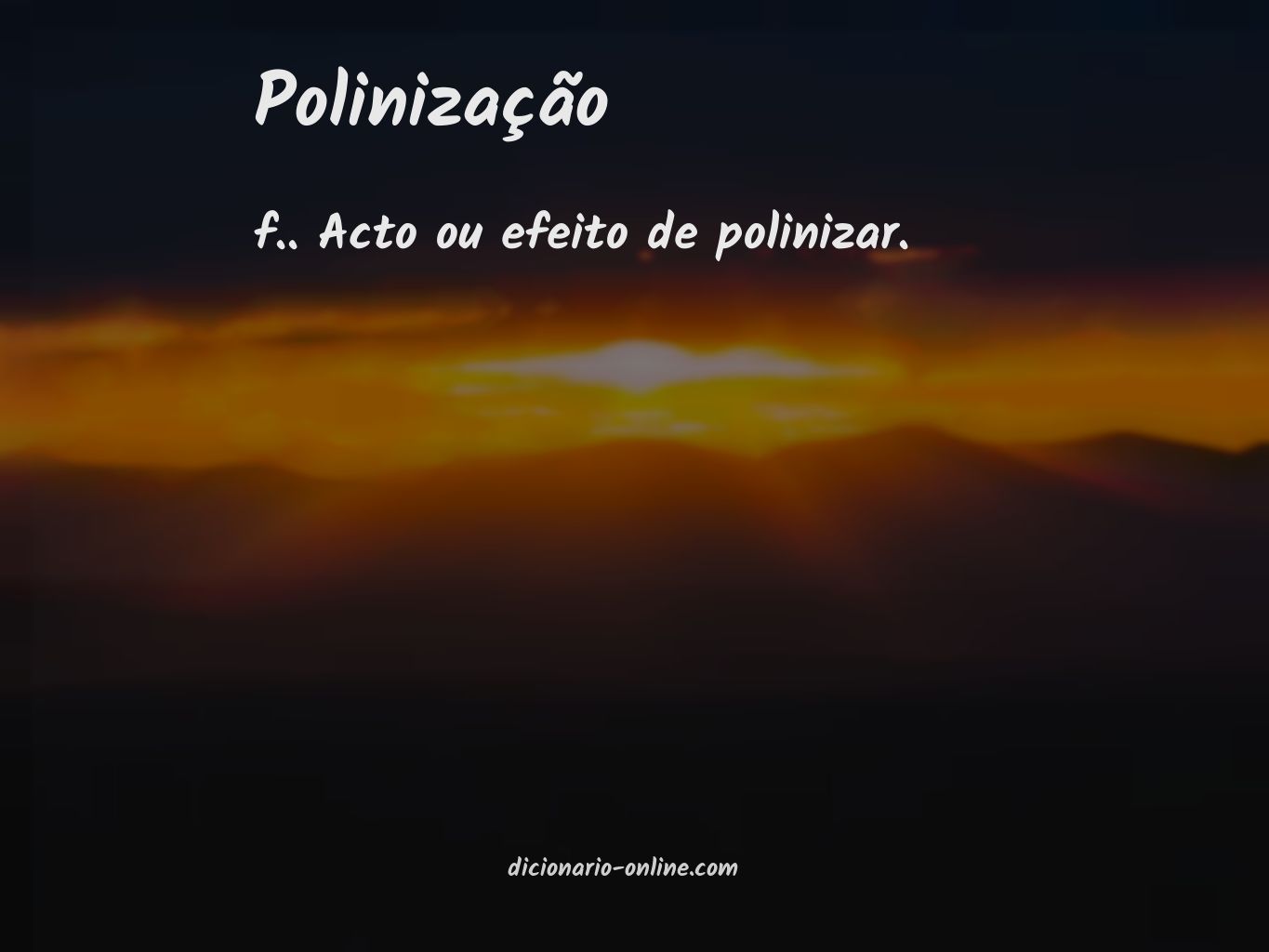 Significado de polinização