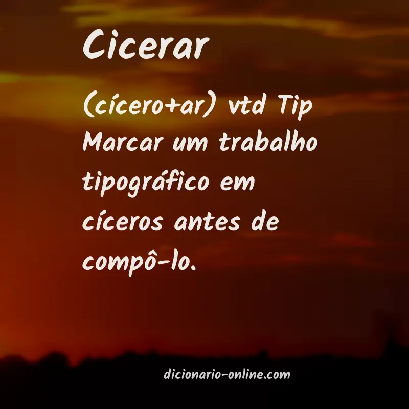 Significado de cicerar