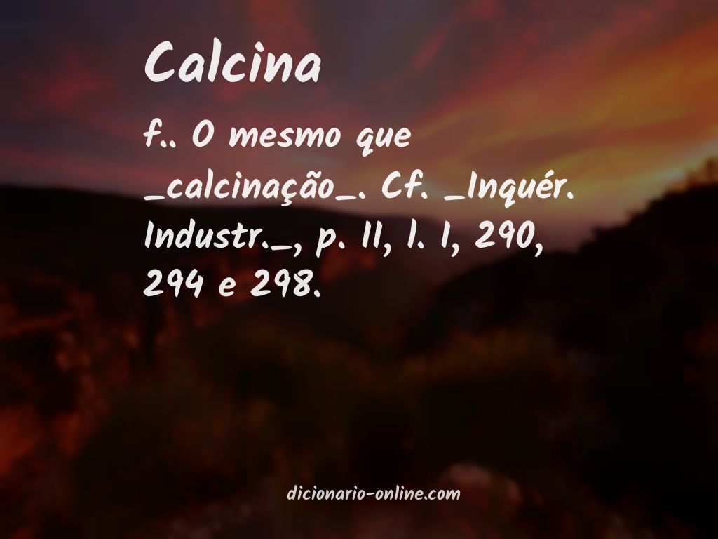 Significado de calcina