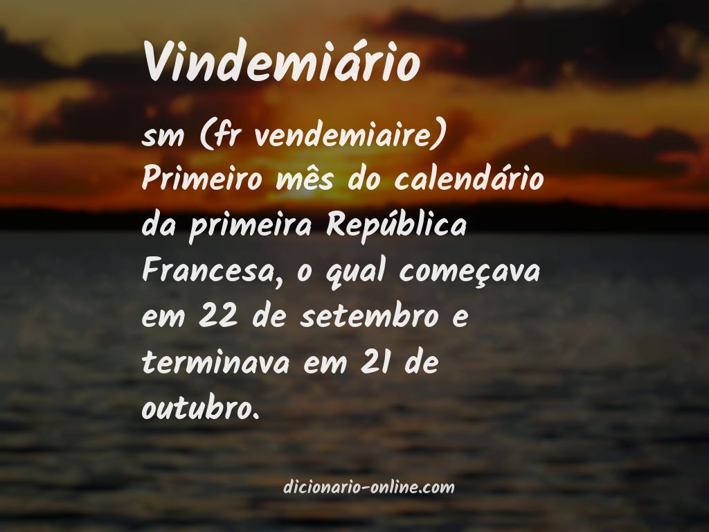 Significado de vindemiário