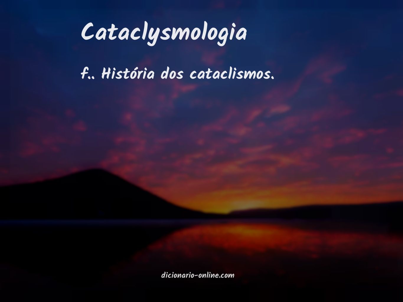 Significado de cataclysmologia