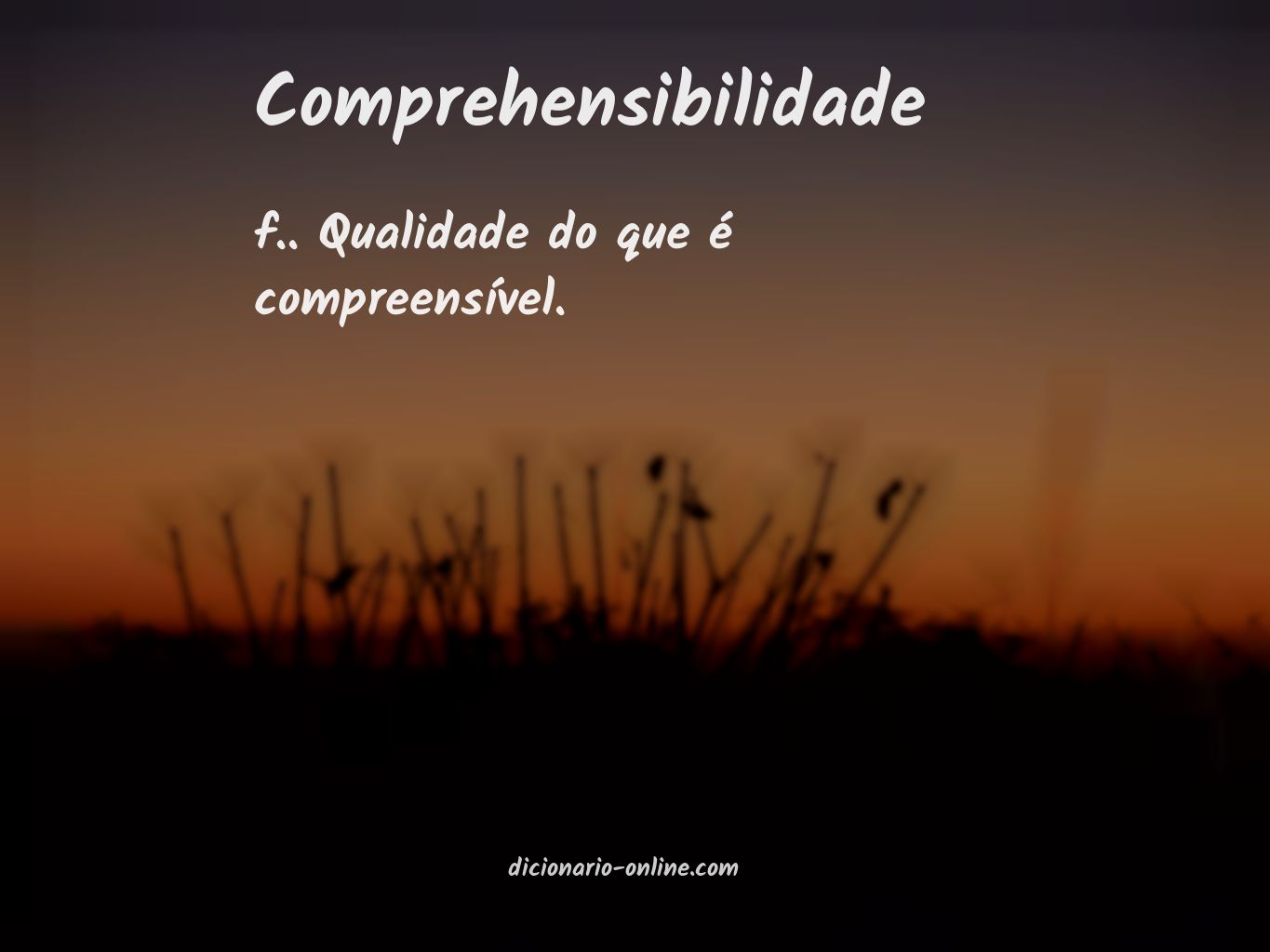 Significado de comprehensibilidade