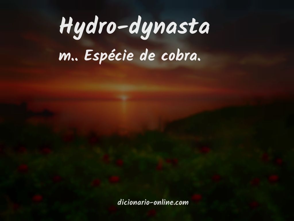 Significado de hydro-dynasta