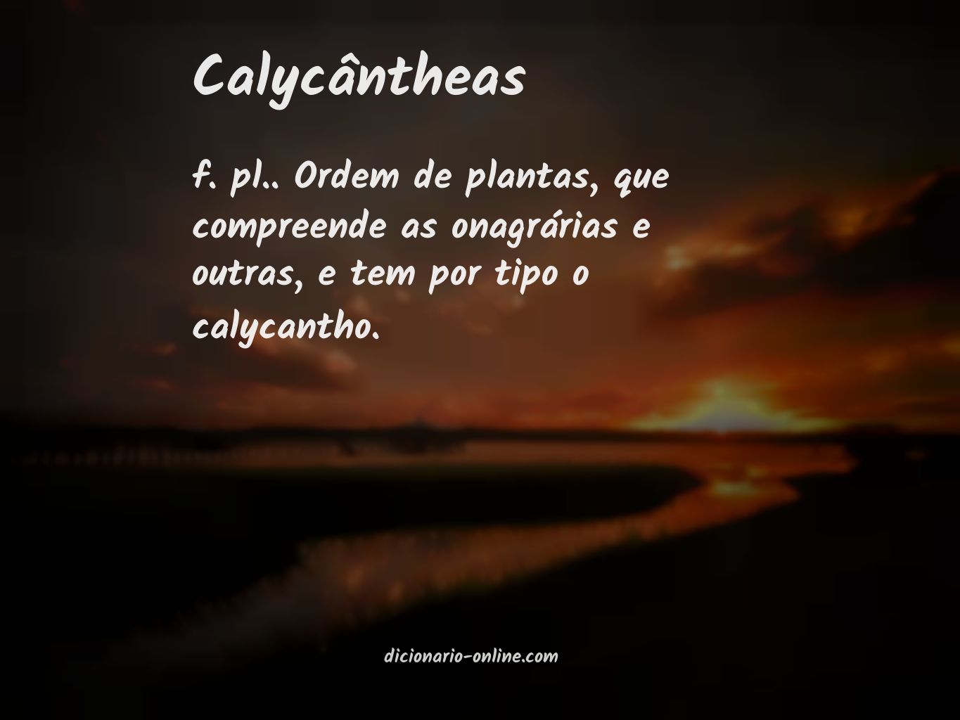 Significado de calycântheas