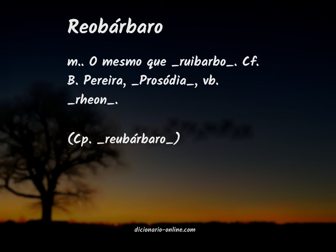 Significado de reobárbaro